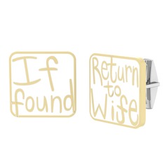 Return to Wife Kol Düğmesi - 8 ayar beyaz altın kol düğmesi (Beyaz mineli) #n3mea8
