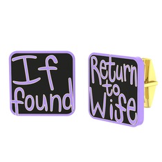 Return to Wife Kol Düğmesi - 18 ayar altın kol düğmesi (Siyah mineli) #ux9dzl
