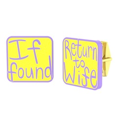 Return to Wife Kol Düğmesi - 18 ayar altın kol düğmesi (Sarı mineli) #v8gfh9