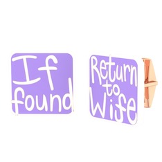Return to Wife Kol Düğmesi - 18 ayar rose altın kol düğmesi (Menekşe mineli) #vvkha