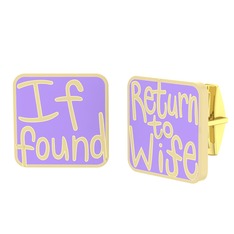 18 ayar altın kol düğmesi (Menekşe mineli)