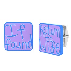 Return to Wife Kol Düğmesi - 18 ayar beyaz altın kol düğmesi (Menekşe mineli) #x3klnl