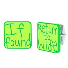 Return to Wife Kol Düğmesi - 925 ayar gümüş kol düğmesi (Açık yeşil mineli) #y0augz