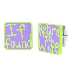 Return to Wife Kol Düğmesi - 925 ayar gümüş kol düğmesi (Menekşe mineli) #z4avz2