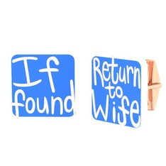 Return to Wife Kol Düğmesi - 925 ayar rose altın kaplama gümüş kol düğmesi (Mavi mineli) #zkiaei