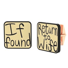 Return to Wife Kol Düğmesi - 18 ayar rose altın kol düğmesi (Ekru mineli) #zr81l3
