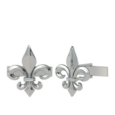 Fleur De Lis Kol Düğmesi - 925 ayar gümüş kol düğmesi #1avh8rg