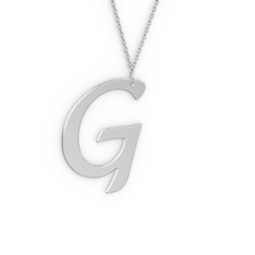 G Harf Kolye - 925 ayar gümüş kolye (40 cm gümüş rolo zincir) #1tdrzn1