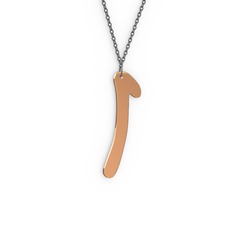 I Harf Kolye - 18 ayar rose altın kolye (40 cm gümüş rolo zincir) #u5m7lo