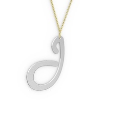 8 ayar beyaz altın kolye (40 cm gümüş rolo zincir)