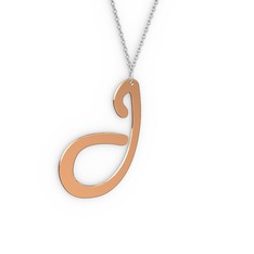 18 ayar rose altın kolye (40 cm beyaz altın rolo zincir)