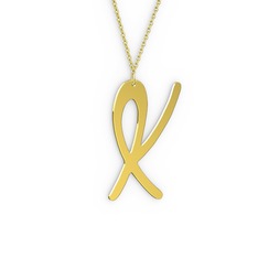 K Harf Kolye - 8 ayar altın kolye (40 cm altın rolo zincir) #akcopv