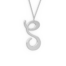 S Harf Kolye - 925 ayar gümüş kolye (40 cm gümüş rolo zincir) #emfbz6
