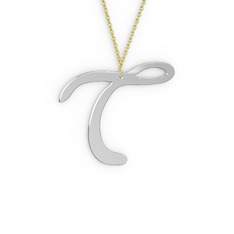 8 ayar beyaz altın kolye (40 cm gümüş rolo zincir)