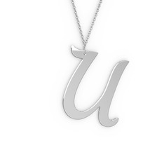 925 ayar gümüş kolye (40 cm beyaz altın rolo zincir)