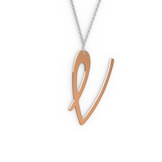 8 ayar rose altın kolye (40 cm beyaz altın rolo zincir)