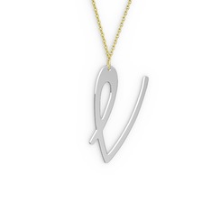 925 ayar gümüş kolye (40 cm altın rolo zincir)