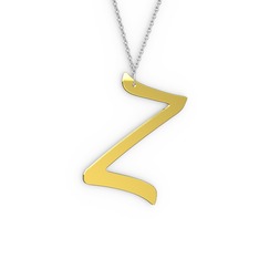 Z Harf Kolye - 925 ayar altın kaplama gümüş kolye (40 cm gümüş rolo zincir) #1exqevc