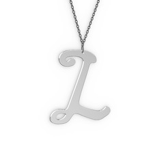 14 ayar beyaz altın kolye (40 cm gümüş rolo zincir)