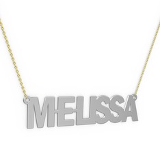 İsim Kolye - 925 ayar gümüş kolye (7 karakterli arial, 40 cm altın rolo zincir) #12exfc0