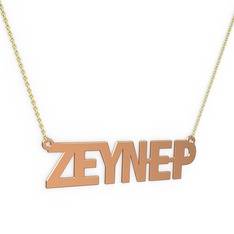 İsim Kolye - 925 ayar rose altın kaplama gümüş kolye (6 karakterli arial, 40 cm gümüş rolo zincir) #1dx06kr