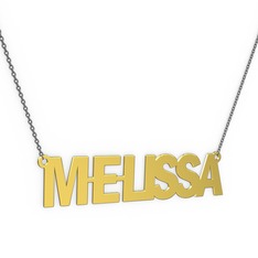 14 ayar altın kolye (7 karakterli arial, 40 cm gümüş rolo zincir)