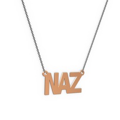 925 ayar rose altın kaplama gümüş kolye (3 karakterli arial, 40 cm gümüş rolo zincir)