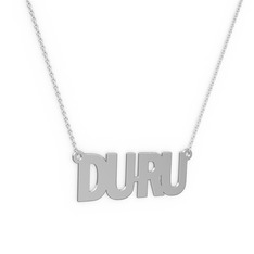 İsim Kolye - 14 ayar beyaz altın kolye (4 karakterli arial, 40 cm beyaz altın rolo zincir) #1xpbmju