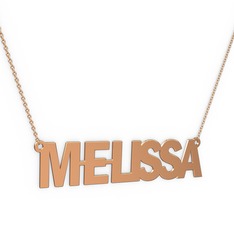 14 ayar rose altın kolye (7 karakterli arial, 40 cm rose altın rolo zincir)