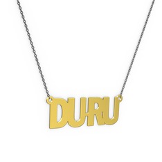 İsim Kolye - 925 ayar altın kaplama gümüş kolye (4 karakterli arial, 40 cm gümüş rolo zincir) #o6ixi