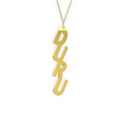 Alt Alta Yazılı İsim Kolye - 8 ayar altın kolye (4 karakterli comic-sans, 40 cm altın rolo zincir) #12770it