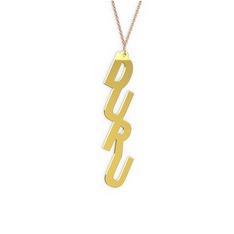 Alt Alta Yazılı İsim Kolye - 18 ayar altın kolye (4 karakterli comic-sans, 40 cm rose altın rolo zincir) #1ha1y2z