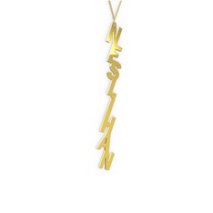 Alt Alta Yazılı İsim Kolye - 8 ayar altın kolye (8 karakterli comic-sans, 40 cm altın rolo zincir) #1vmdr95