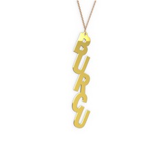 Alt Alta Yazılı İsim Kolye - 8 ayar altın kolye (5 karakterli comic-sans, 40 cm gümüş rolo zincir) #jr1p3e