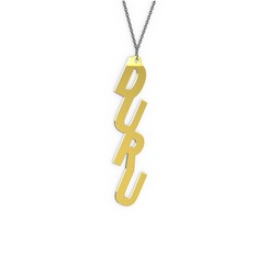 Alt Alta Yazılı İsim Kolye - 925 ayar altın kaplama gümüş kolye (4 karakterli comic-sans, 40 cm gümüş rolo zincir) #mjmdff