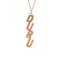 Alt Alta Yazılı İsim Kolye - 18 ayar rose altın kolye (4 karakterli comic-sans, 40 cm rose altın rolo zincir) #u4jkt6