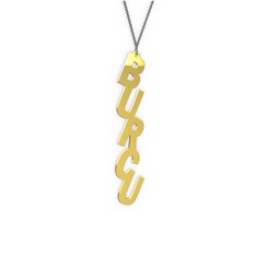 Alt Alta Yazılı İsim Kolye - 925 ayar altın kaplama gümüş kolye (5 karakterli comic-sans, 40 cm gümüş rolo zincir) #umyhbn