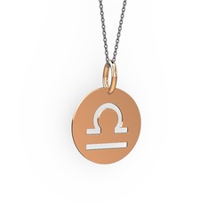 14 ayar rose altın kolye (40 cm gümüş rolo zincir)