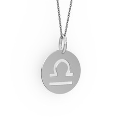 Terazi Burç Kolye - 18 ayar beyaz altın kolye (40 cm gümüş rolo zincir) #xgapqi