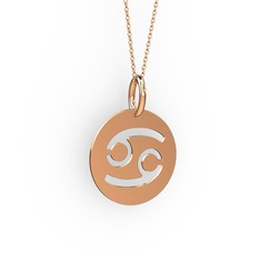 Yengeç Burç Kolye - 14 ayar rose altın kolye (40 cm gümüş rolo zincir) #19sjr3n