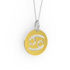 Yengeç Burç Kolye - 18 ayar altın kolye (40 cm beyaz altın rolo zincir) #1pjr85n