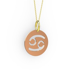 Yengeç Burç Kolye - 925 ayar rose altın kaplama gümüş kolye (40 cm gümüş rolo zincir) #4kyp9h