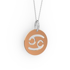 925 ayar rose altın kaplama gümüş kolye (40 cm beyaz altın rolo zincir)