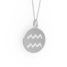 Kova Burç Kolye - 925 ayar gümüş kolye (40 cm beyaz altın rolo zincir) #1ah6xm6