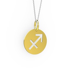 Yay Burç Kolye - 14 ayar altın kolye (40 cm beyaz altın rolo zincir) #182oxn2