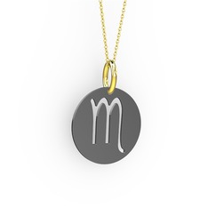 Akrep Burç Kolye - 925 ayar siyah rodyum kaplama gümüş kolye (40 cm altın rolo zincir) #1pr73xy