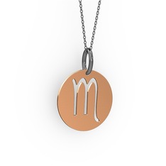 18 ayar rose altın kolye (40 cm gümüş rolo zincir)