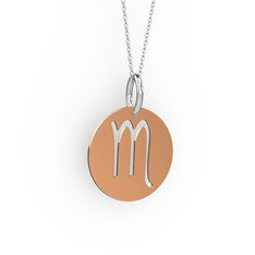 Akrep Burç Kolye - 14 ayar rose altın kolye (40 cm gümüş rolo zincir) #vm2bns
