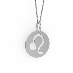 18 ayar beyaz altın kolye (40 cm gümüş rolo zincir)