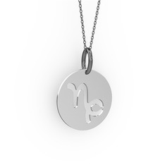 14 ayar beyaz altın kolye (40 cm gümüş rolo zincir)